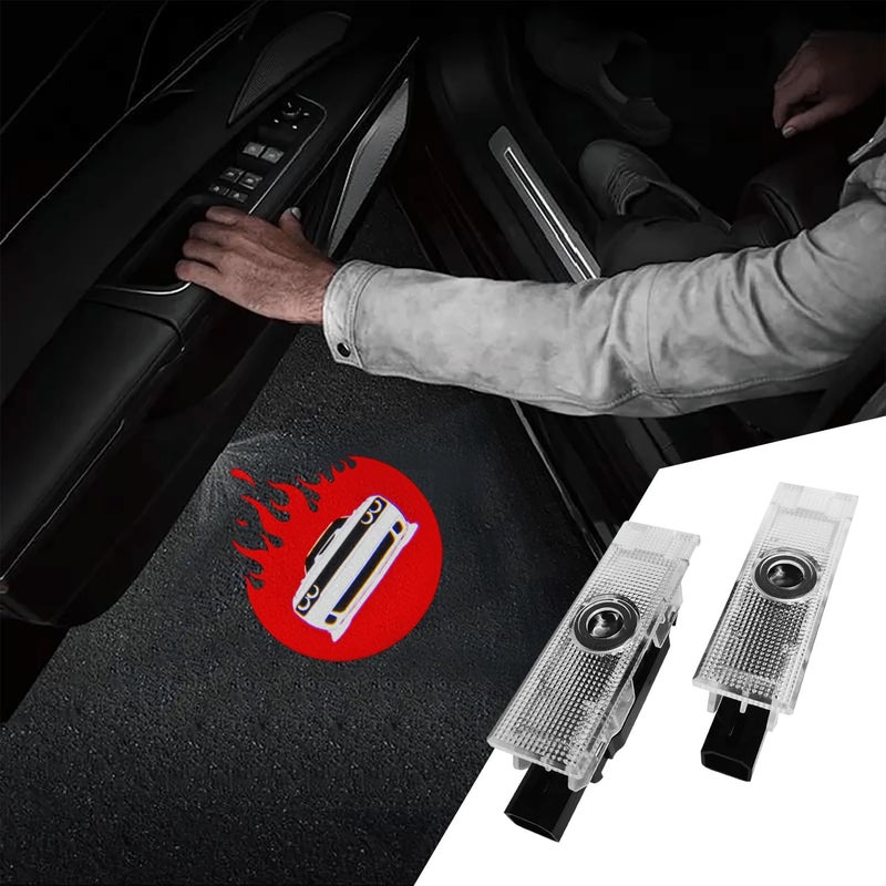 MXGAIC 2Pcs Car Door Lights Compatible with Challenger 2015-Present. Personality Pattern LED Projector Courtesy Welcome Lights for SRT SXT GT RT (Picture 4) - Image 1